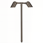 Brass Mini Twin Path Light in Gun Metal, close product view