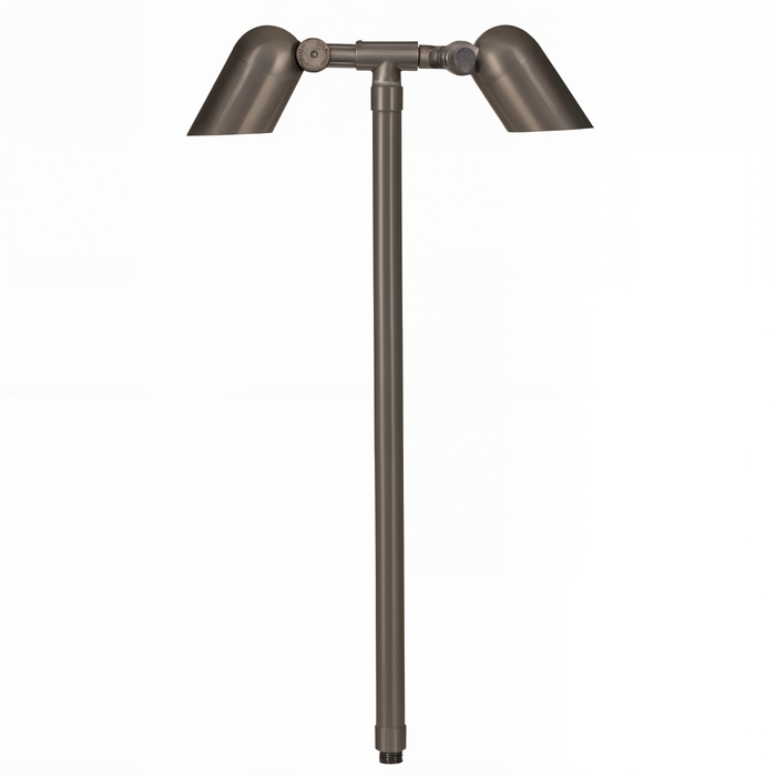 Brass Mini Twin Path Light in Gun Metal, close product view