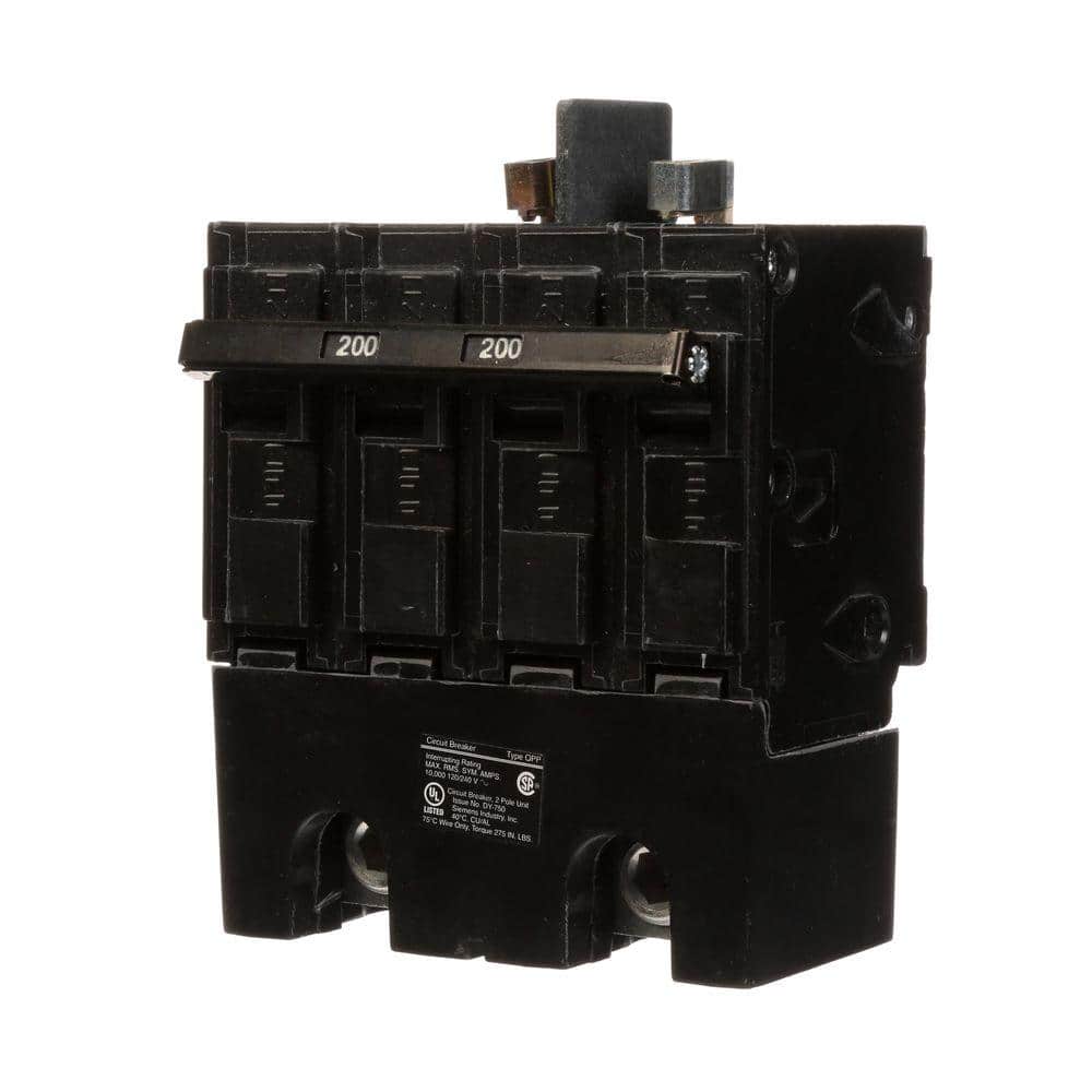 Siemens 200 Amp Double-Pole 10kA Type QPP Circuit Breaker, model Q2200B, product view