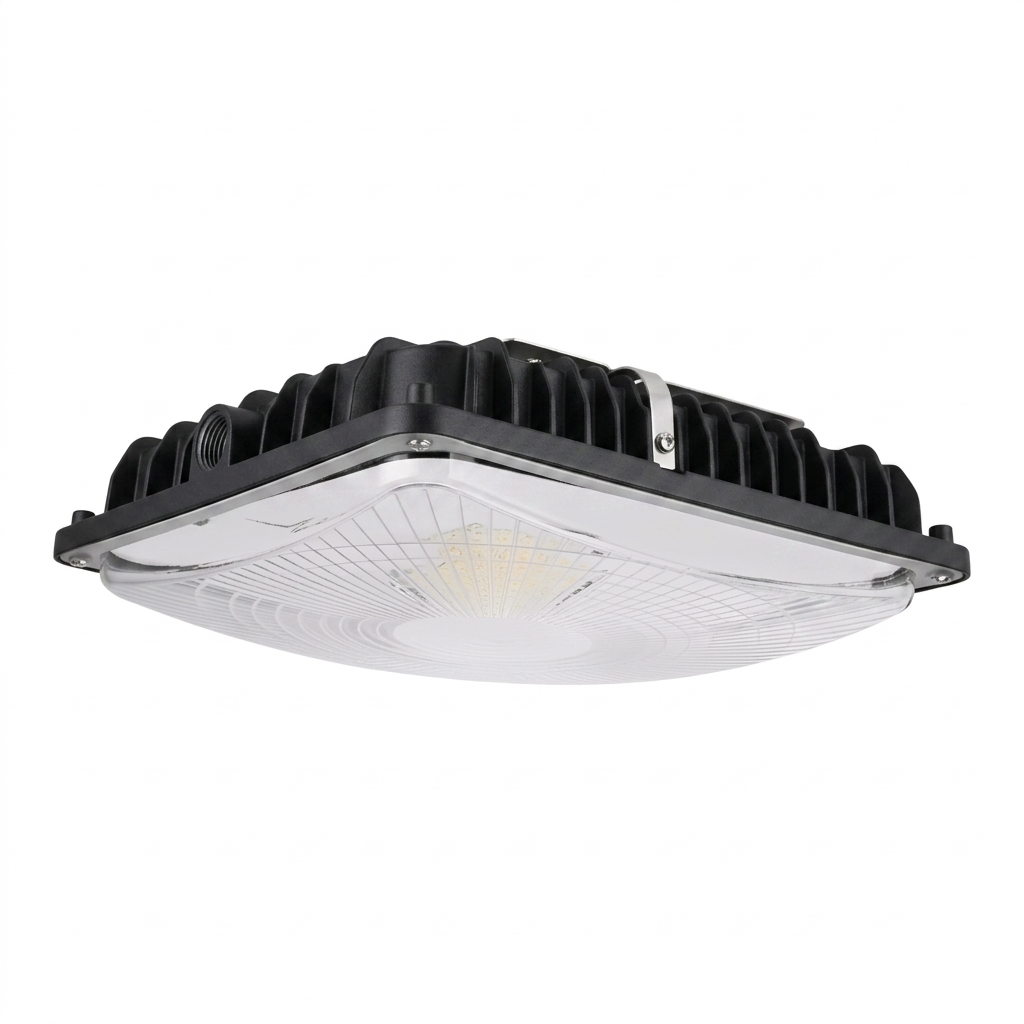 LED Canopy Light, 60W/46W/35W/24W, Black, Selectable Wattage & CCT, 8400 Lumens