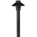 Mini umbrella path light with 12 inch stem in black