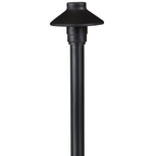 Mini umbrella path light with 12 inch stem in black