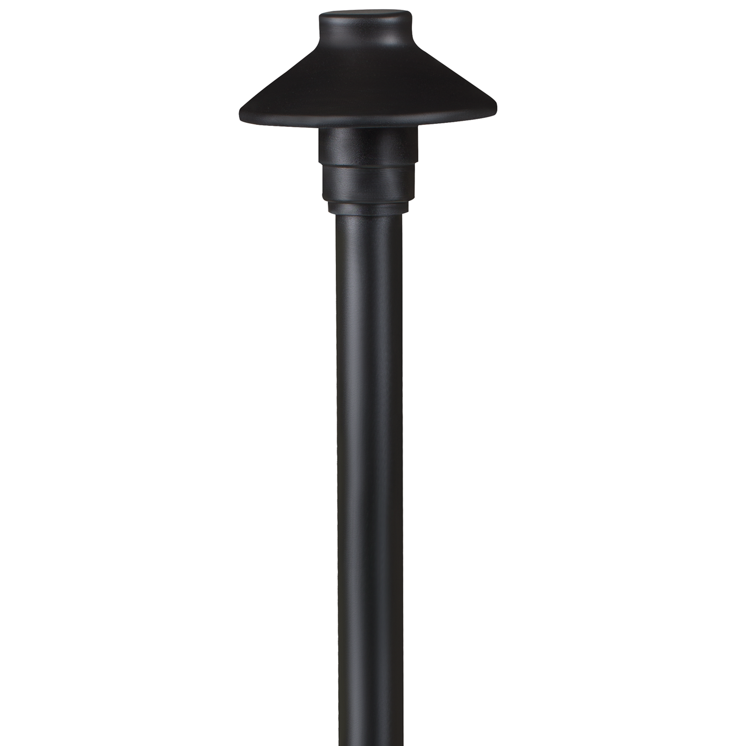 Mini umbrella path light with 12 inch stem in black