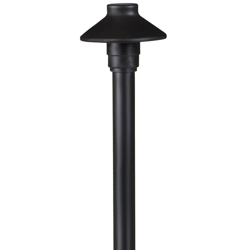 Mini umbrella path light with 12 inch stem in black