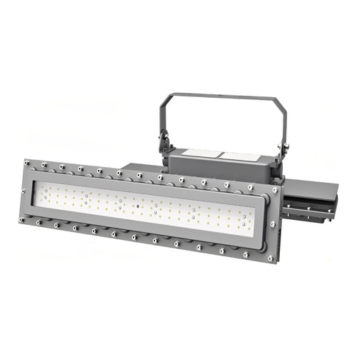 Industrial LED flood light on a white background