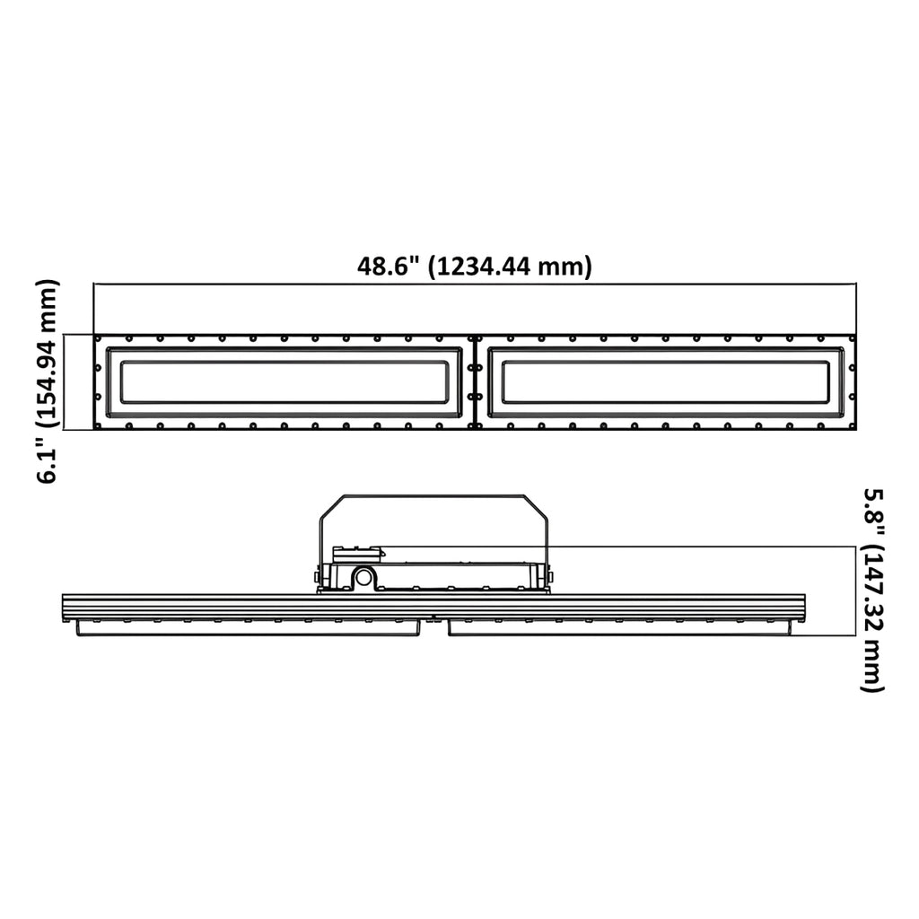 4ft Explosion Proof LED Linear Light Fixture, 60W, Class I Division 2, Hazardous Locations, 7800 Lumens