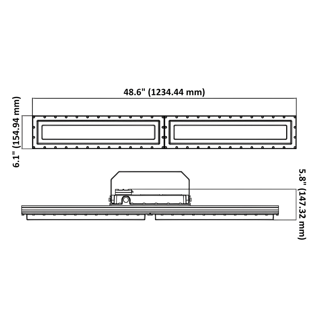 4ft Explosion Proof LED Linear Light Fixture, 60W, Class I Division 2, Hazardous Locations, 7800 Lumens