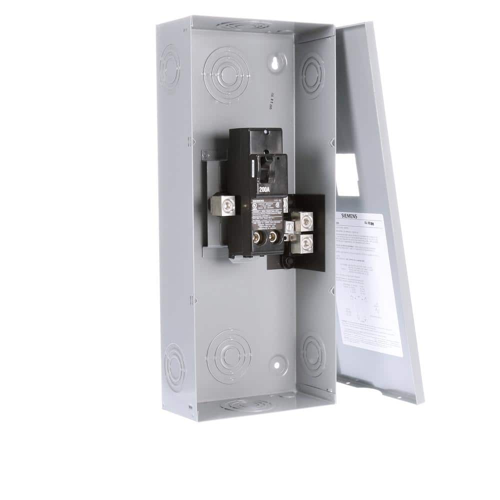 Siemens 200 Amp 2-Space 2-Circuit Small Main Breaker Indoor Load Center Enclosures Type EQ, model E0202MB1200, alternate product view 4