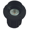 Black hooded adjustable round well light