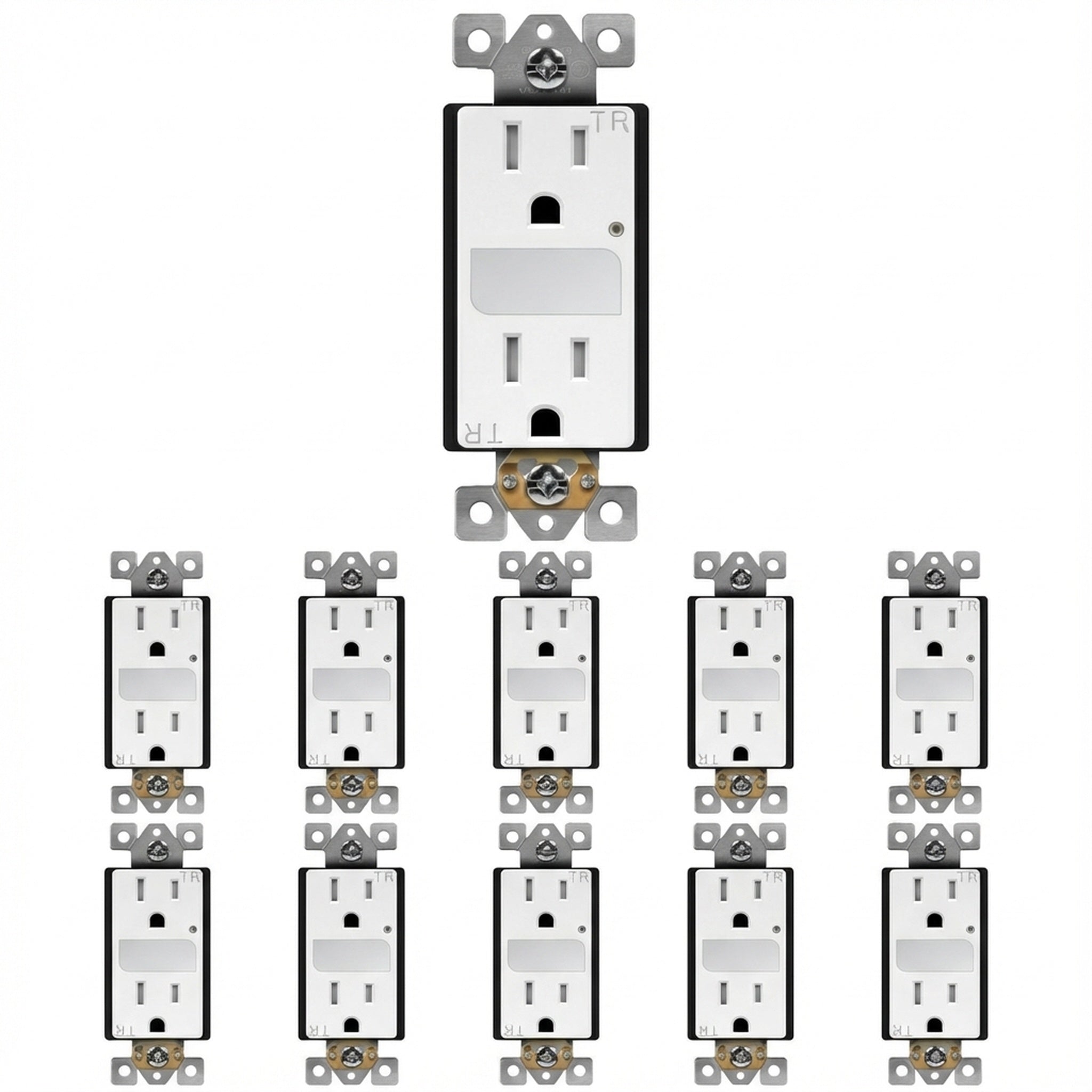 Enerlites Residential Grade 15A Tamper-Resistant Duplex Receptacle with Night Light