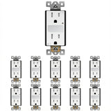 Enerlites Residential Grade 15A Tamper-Resistant Duplex Receptacle with Night Light