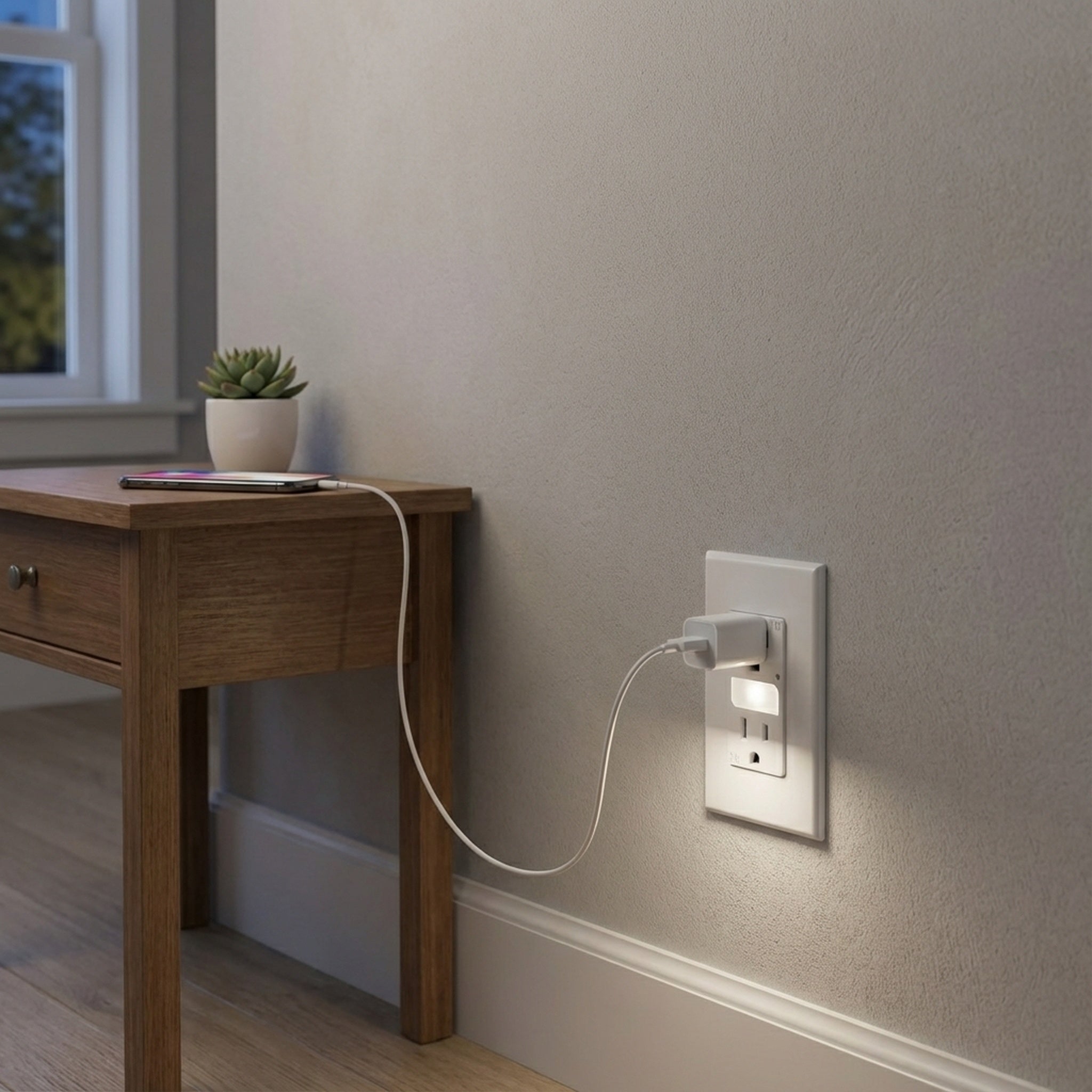 Enerlites Residential Grade 15A Tamper-Resistant Duplex Receptacle with Night Light