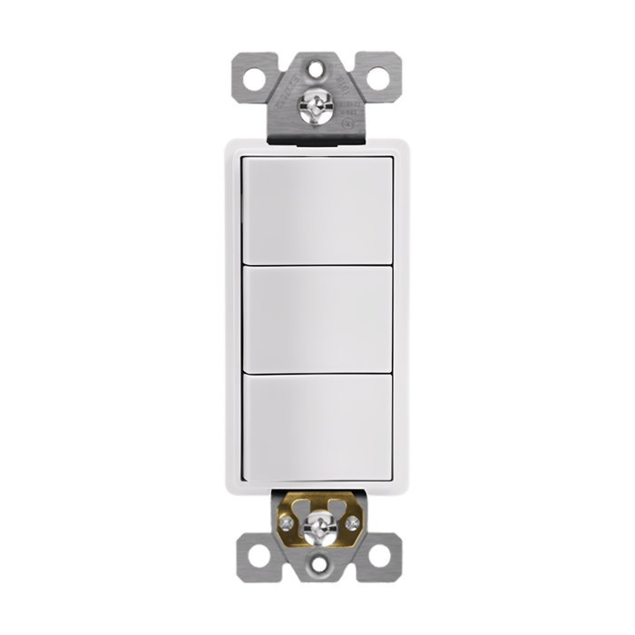 White electrical switch on a white background
