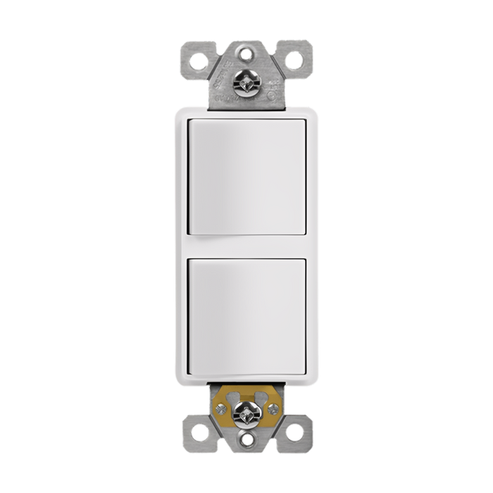 Enerlites 15A Dual Rocker Switches, Single Pole