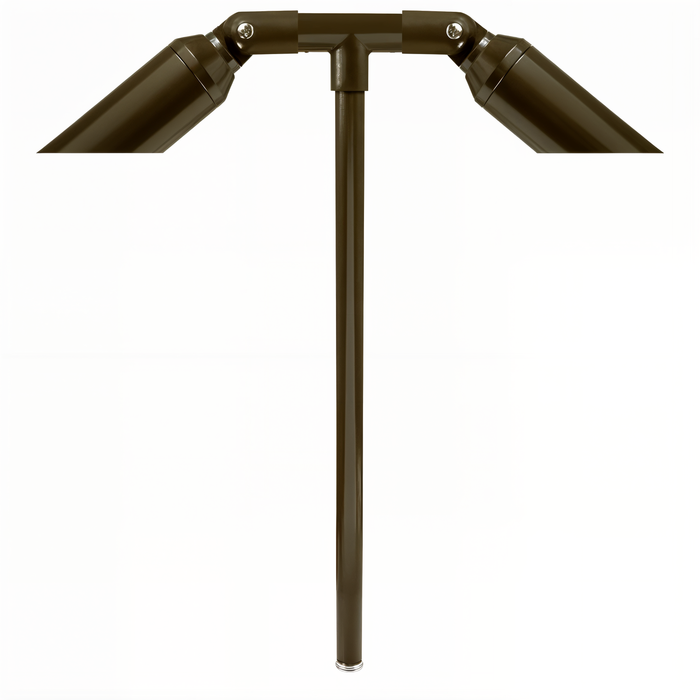Slotted Twin Path Light in Bronze, close product view
