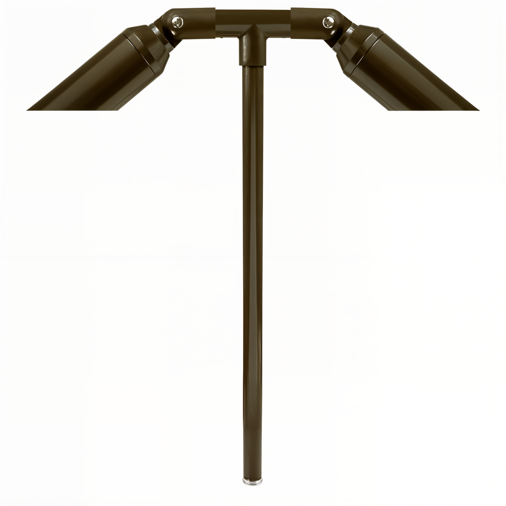 Slotted Twin Path Light in Bronze, close product view