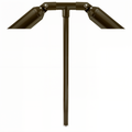 Slotted Twin Path Light in Bronze, close product view
