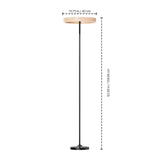 63" Black & Wood LED Floor Lamp, 500 Lumens