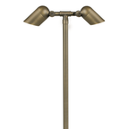 Brass Mini Twin Path Light in Antique Bronze, close product view
