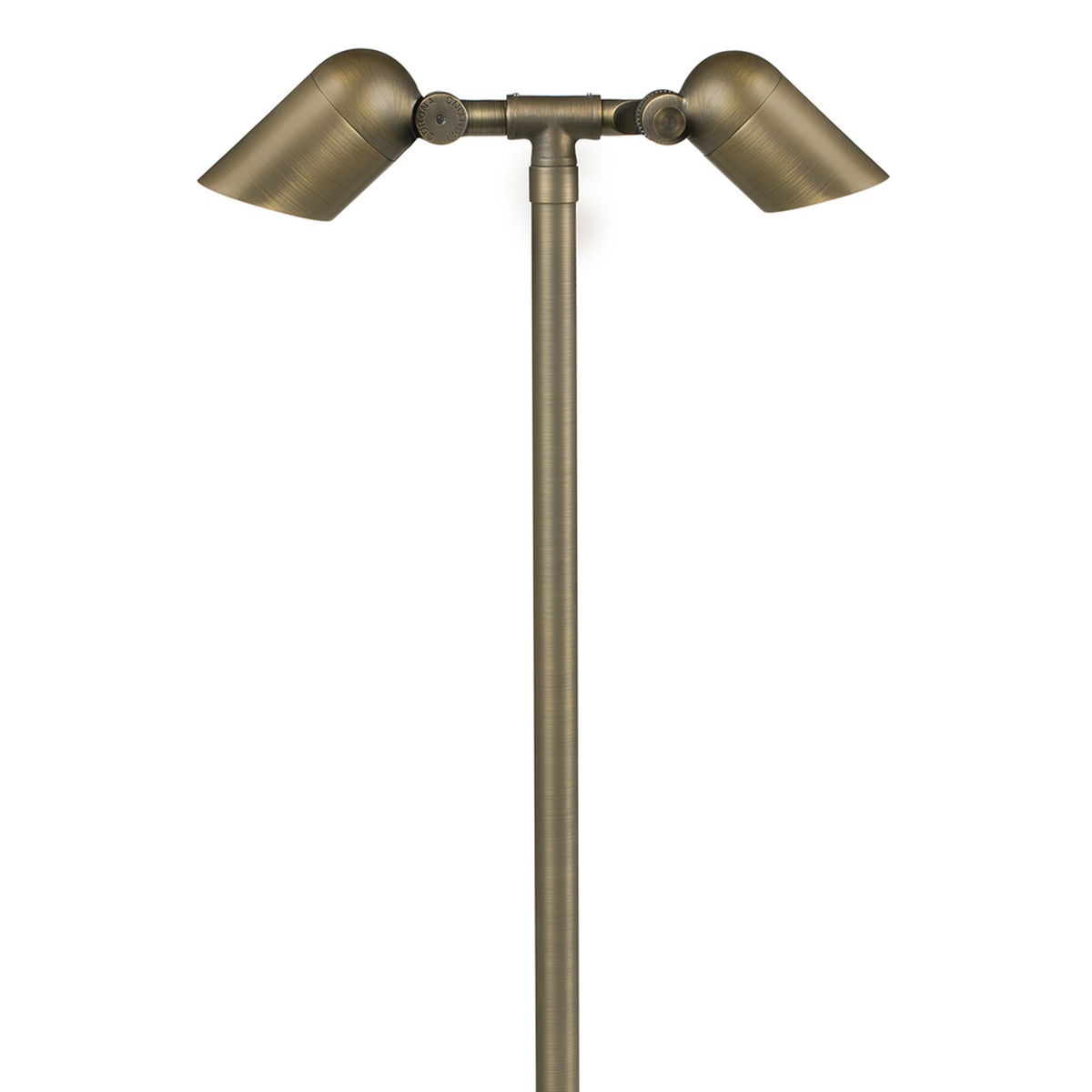 Brass Mini Twin Path Light in Antique Bronze, close product view