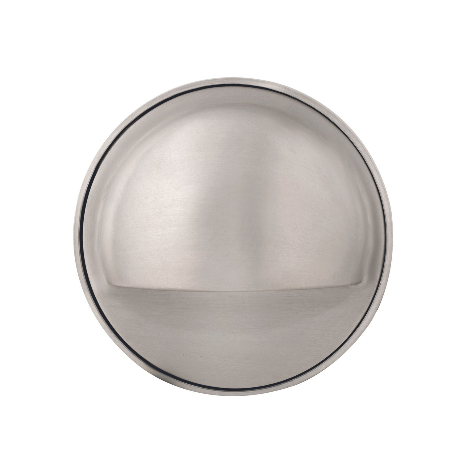 Brass Half-Moon step light in Silver Plated, front view