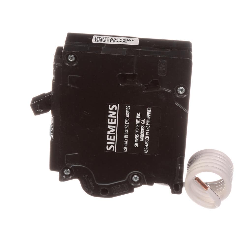 Siemens 1-Pole Dual Function AFCI/GFCI Circuit Breaker, model Q120DFP, product label detail, image 5
