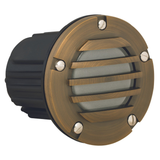 Antique Bronze louvered round step light - front product view