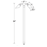 Slotted Twin Path Light in Bronze, alternate product view