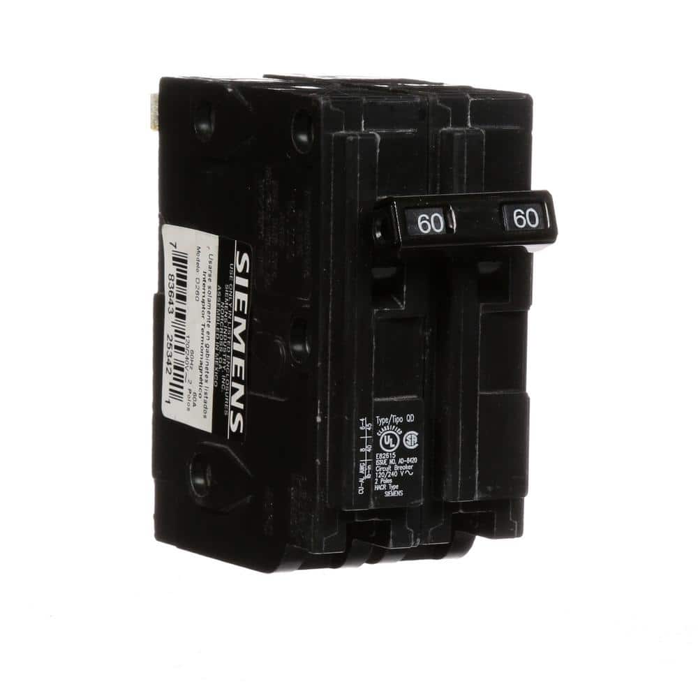 Siemens Type QD Double-Pole Replacement Circuit Breaker, model D220, product label detail, image 10