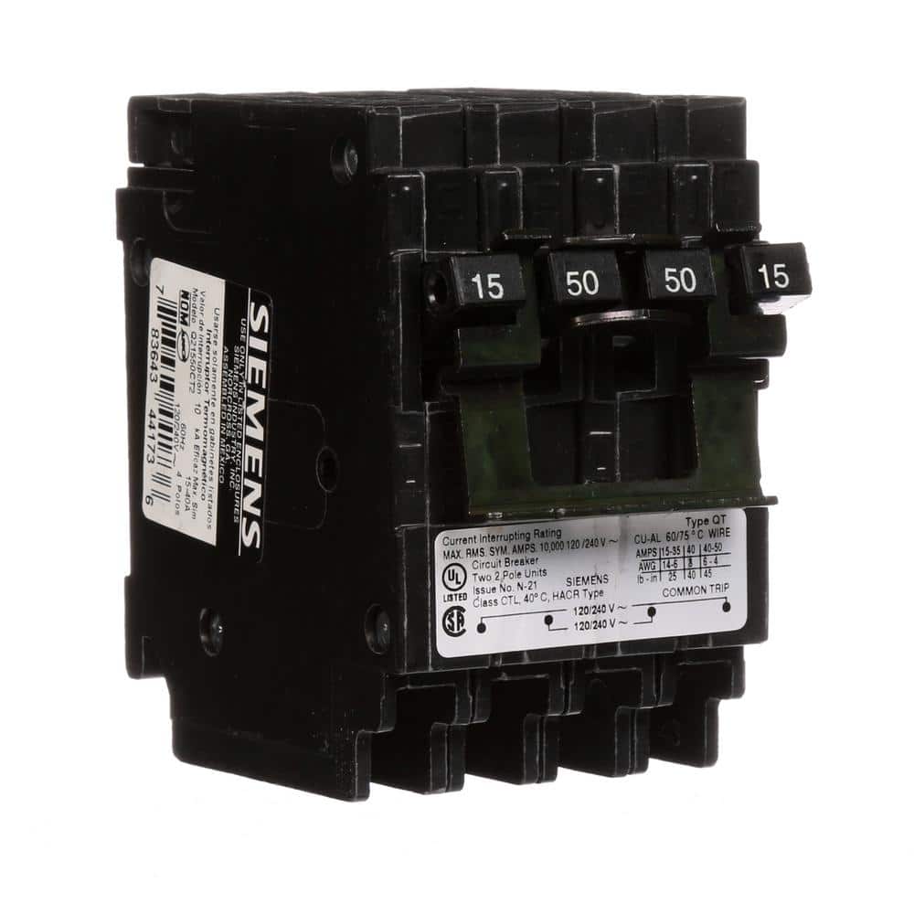 ORIGINAL : Siemens Type QT Quadplex Circuit Breaker, model Q22020CT2, product label detail, image 11
