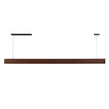 Walnut long linear pendant front view with canopy