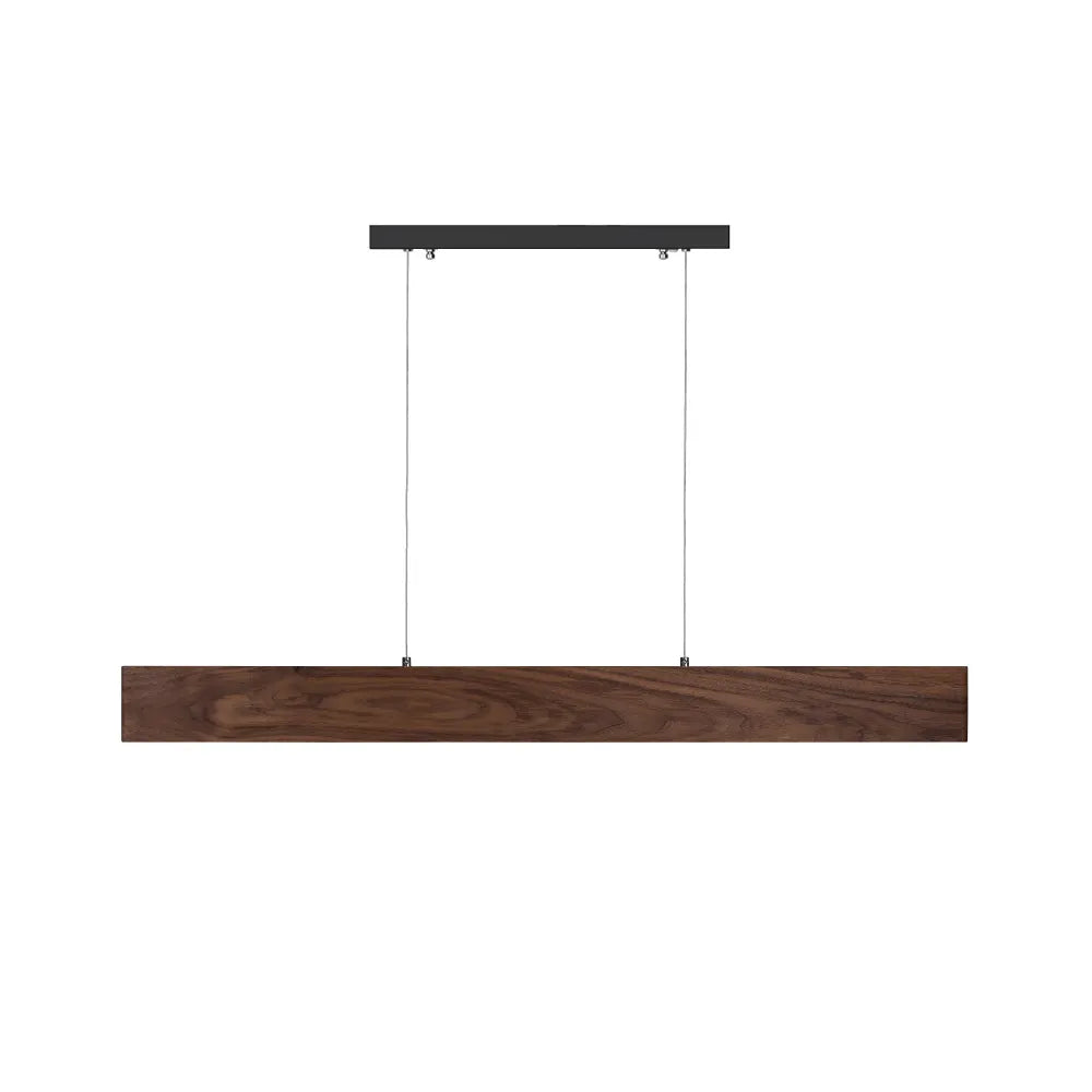 Walnut linear pendant isolated front view