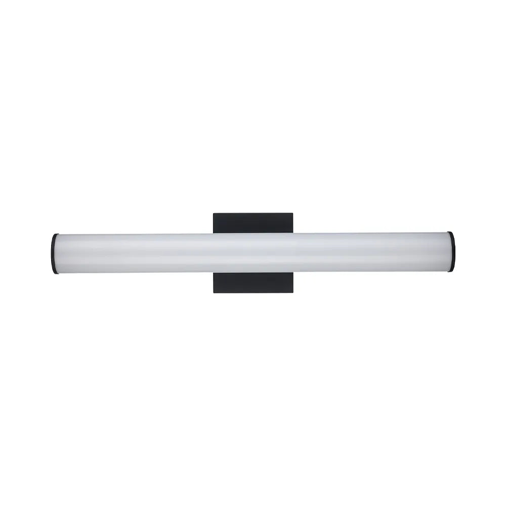 Black linear vanity light front view unlit