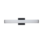 Black linear vanity light front view unlit