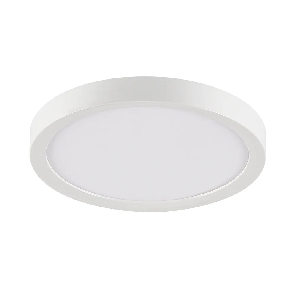 White round flush-mount ceiling light isolated perspective