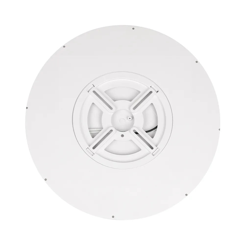 White round flush-mount ceiling light rear view