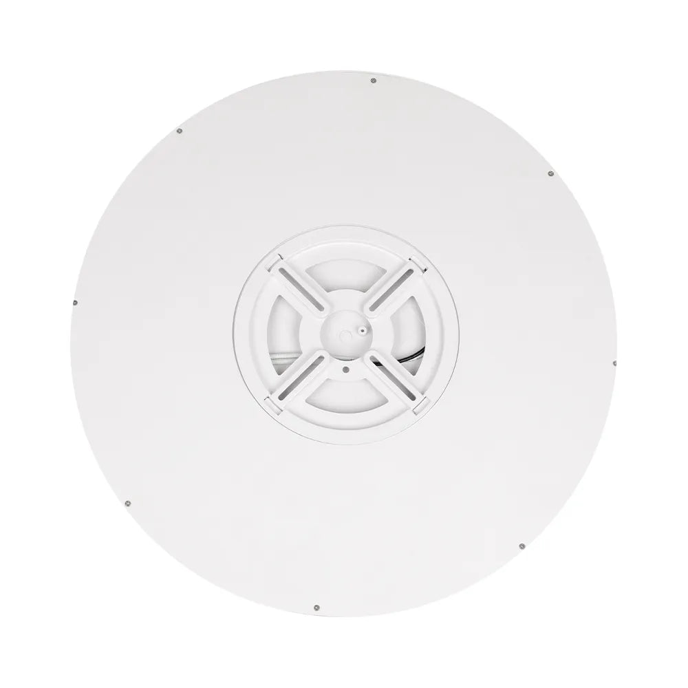 White round flush-mount ceiling light rear view