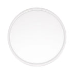 White round flush-mount ceiling light front/lens view