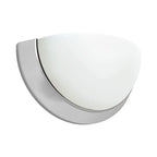 Brushed-nickel bowl wall sconce isolated perspective