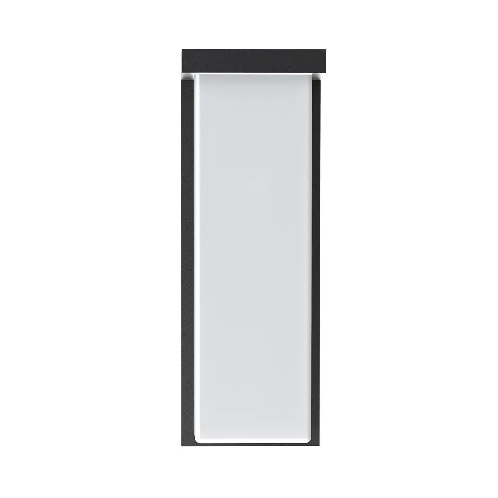 Tall black rectangular wall light front view
