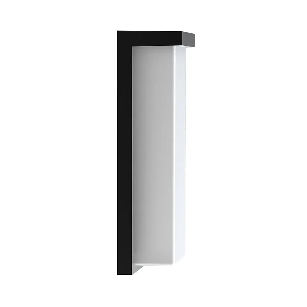 Tall black rectangular wall light side view