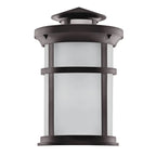 Oil-rubbed-bronze cylindrical wall lantern front view, matching exact manufacturer spec photograph