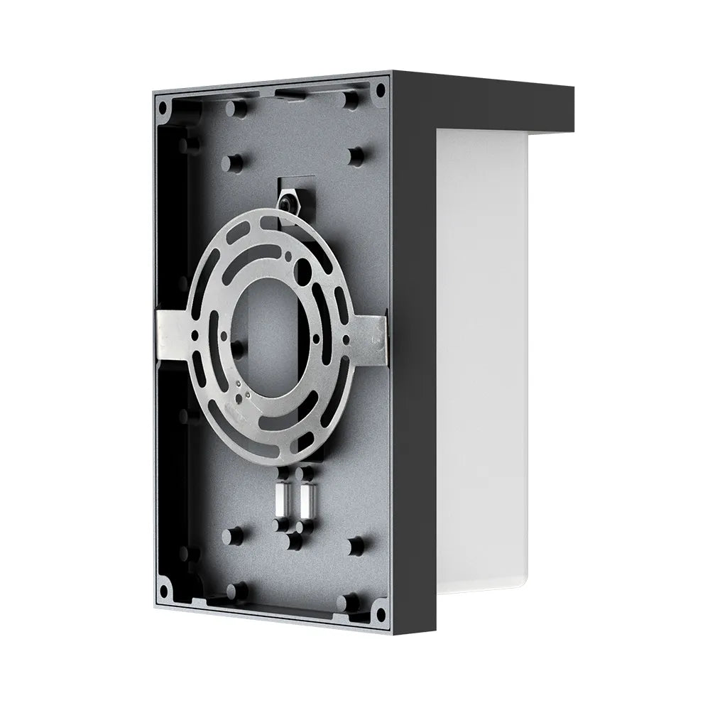 Short black rectangular wall light rear view