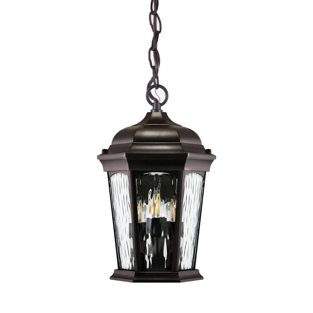 Bronze hanging lantern isolated without illumination
