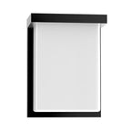 Short black rectangular wall light front view unlit
