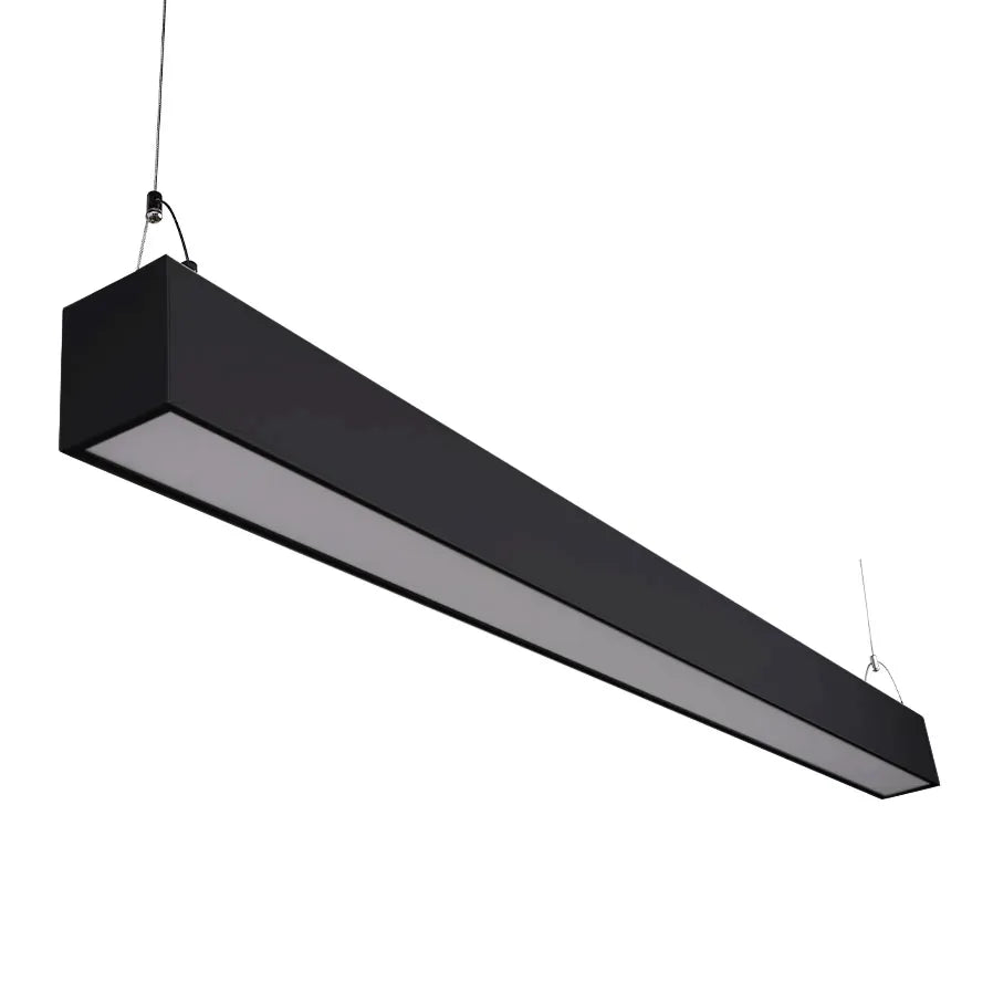 Black architectural linear pendant isolated perspective