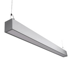 Silver architectural linear pendant isolated perspective