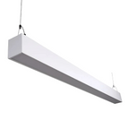 White architectural linear pendant isolated perspective