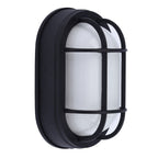 Black oval bulkhead wall light perspective