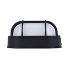 Black oval bulkhead wall light side view